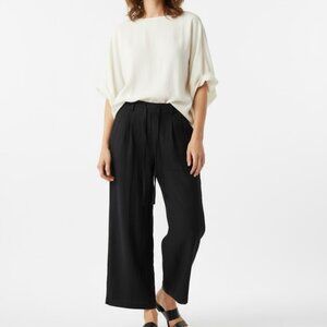 Zac & Rachel Women's Black Linen Blend Wide Leg Pants Size 12